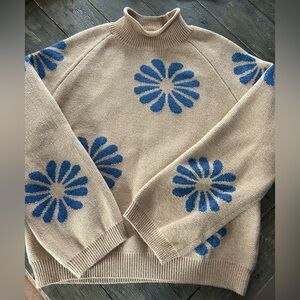 Floral Print Mockneck  Sweater Women’s XL NWOT